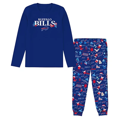 Toddler Outerstuff Royal Buffalo Bills Chestnut Holiday Sleep Set