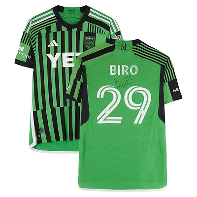 Guilherme Biro Austin FC Autographed Match-Used #29 Green adidas Jersey from the 2024 MLS Season - Size M