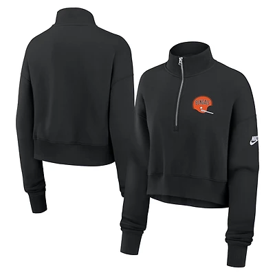 Women's Nike Black Cincinnati Bengals Rewind Phoenix Half-Zip Sweatshirt