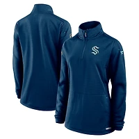 Women's Fanatics Deep Sea Blue Seattle Kraken Authentic Pro Rink Quarter-Zip Pullover