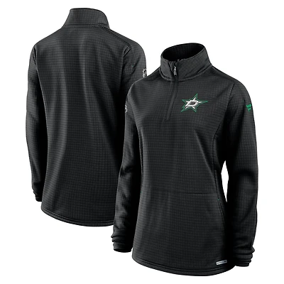Women's Fanatics Black Dallas Stars Authentic Pro Rink Quarter-Zip Pullover