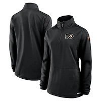 Women's Fanatics Black Philadelphia Flyers Authentic Pro Rink Quarter-Zip Pullover