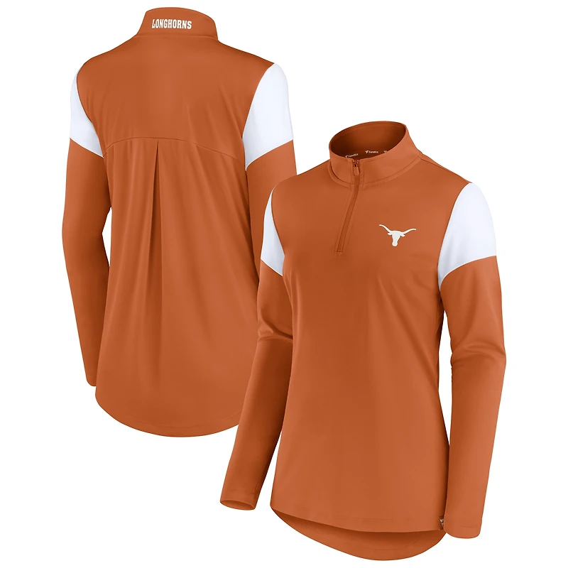 Women's Fanatics Texas Orange Texas Longhorns Block Party Quarter-Zip Top