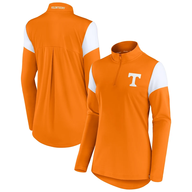 Women's Fanatics Tennessee Orange Tennessee Volunteers Block Party Quarter-Zip Top