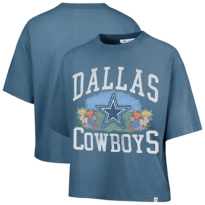 Women's '47  Navy Dallas Cowboys Florentina Montauk Cropped T-Shirt