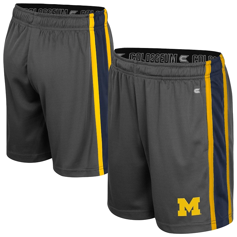 Youth Colosseum Charcoal Michigan Wolverines Ripple Shorts