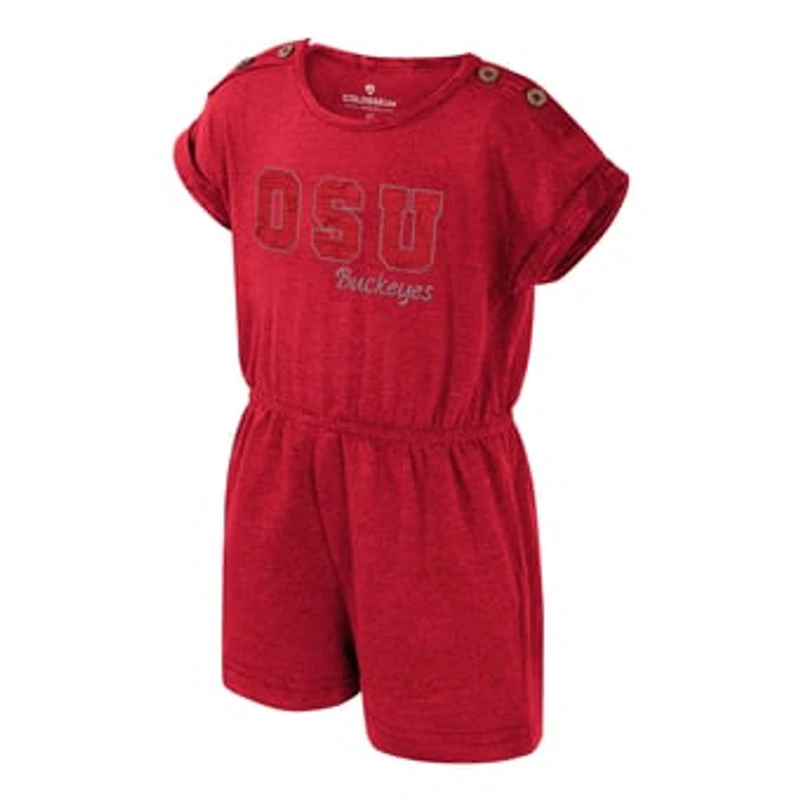 Girls Toddler Colosseum  Scarlet Ohio State Buckeyes Cinder Romper