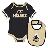 Newborn & Infant Colosseum  Black Purdue Boilermakers Bodysuit & Bib Set