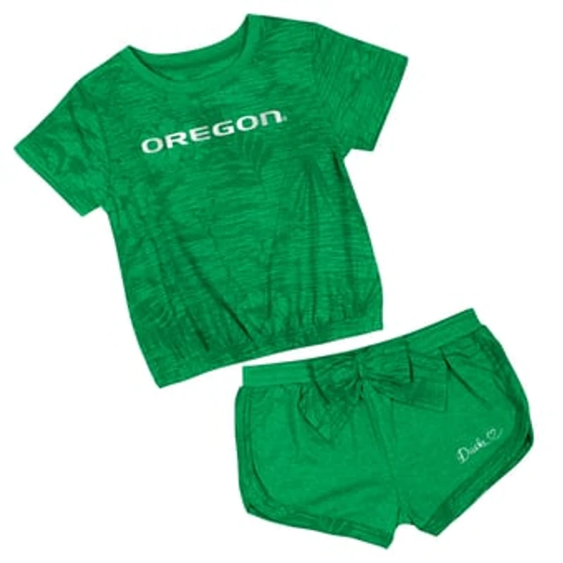 Toddler Colosseum  Green Oregon Ducks Fern T-Shirt and Shorts Set