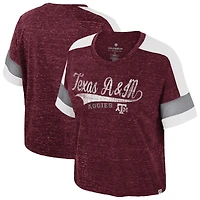 Women's Colosseum Maroon Texas A&M Aggies Color Block Scoop Neck T-Shirt