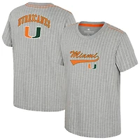 Youth Colosseum  Heather Gray Miami Hurricanes Airball Baseball T-Shirt