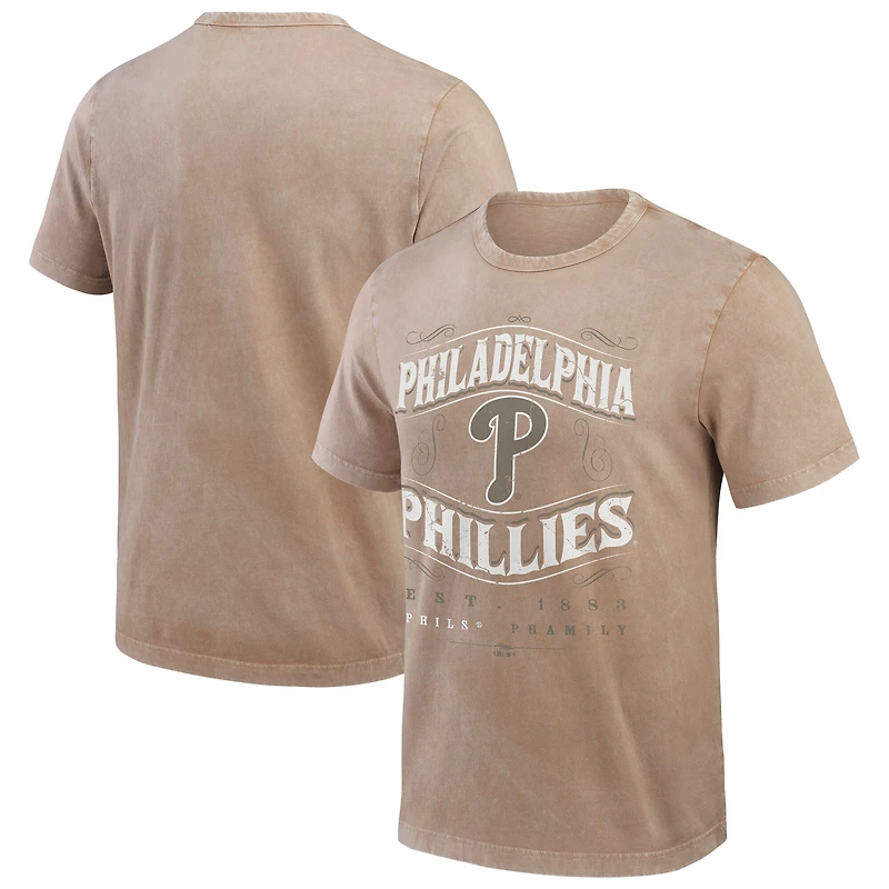 Men's Darius Rucker Collection by Fanatics Tan Philadelphia Phillies Sun Faded T-Shirt