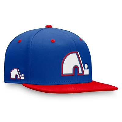 Men's Fanatics  Blue/Red Quebec Nordiques Heritage Retro Fitted Hat