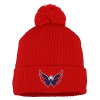 Men's Fanatics  Red Washington Capitals Cuffed Knit Hat with Pom