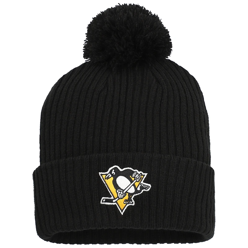 Men's Fanatics  Black Pittsburgh Penguins Cuffed Knit Hat with Pom