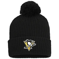 Men's Fanatics  Black Pittsburgh Penguins Cuffed Knit Hat with Pom