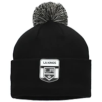 Men's Fanatics Black Los Angeles Kings Authentic Pro Draft Cuffed Knit Hat with Pom