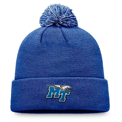 Men's Top of the World Royal MTSU Blue Raiders Team Logo Cuffed Knit Hat with Pom
