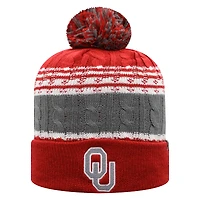 Men's Top of the World Crimson Oklahoma Sooners Altitude Cuffed Knit Hat with Pom