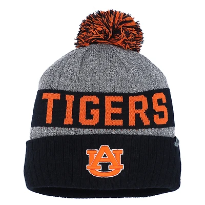 Men's Top of the World  Navy Auburn Tigers Below Zero Cuffed Knit Hat with Pom