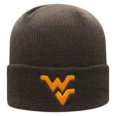 Men's Top of the World Charcoal West Virginia Mountaineers Logo Cuffed Knit Hat