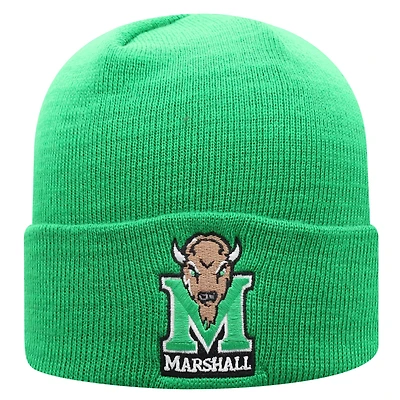Men's Top of the World Kelly Green Marshall Thundering Herd Logo Cuffed Knit Hat