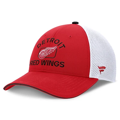 Men's Fanatics Red/White Detroit Red Wings Authentic Pro Rink Adjustable Trucker Hat