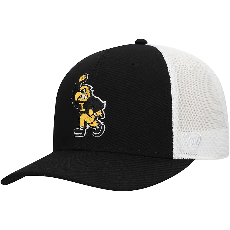 Men's Top of the World  Black Iowa Hawkeyes Two-Tone Adjustable Hat