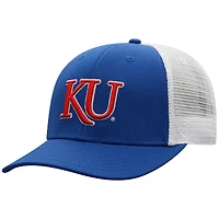 Men's Top of the World Royal/White Kansas Jayhawks Victory Baseline Trucker Adjustable Hat