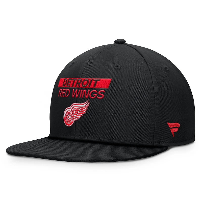 Men's Fanatics Black Detroit Red Wings Authentic Pro Rink Prime Snapback Hat