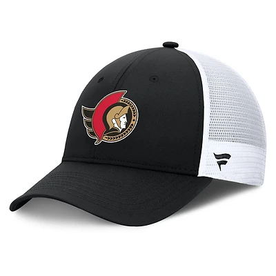 Men's Fanatics  Black/White Ottawa Senators  Authentic Pro Rink Adjustable Hat