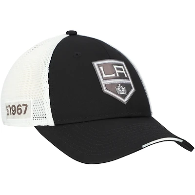 Men's Fanatics  Black Los Angeles Kings Authentic Pro Draft Adjustable Trucker Hat
