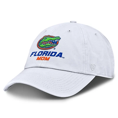 Women's Top of the World  White Florida Gators Mom Logo Staple Adjustable Hat