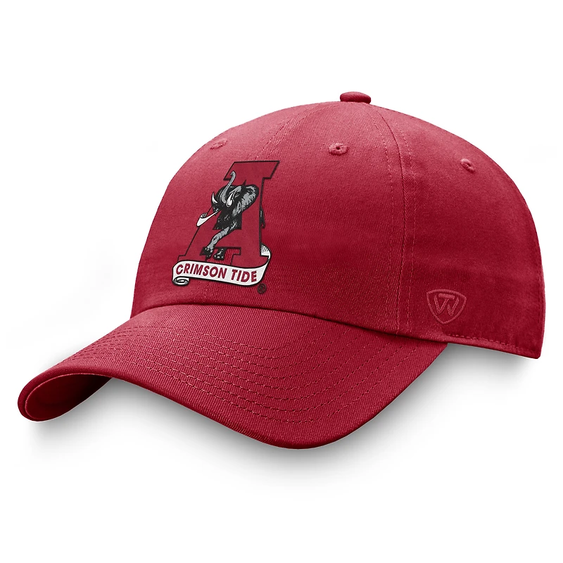 Men's Top of the World Crimson Alabama Crimson Tide Staple Alternate Logo Adjustable Hat