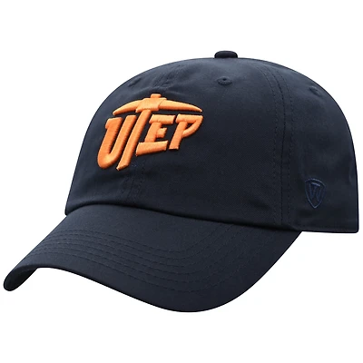 Men's Top of the World Navy UTEP Miners Staple Adjustable Hat