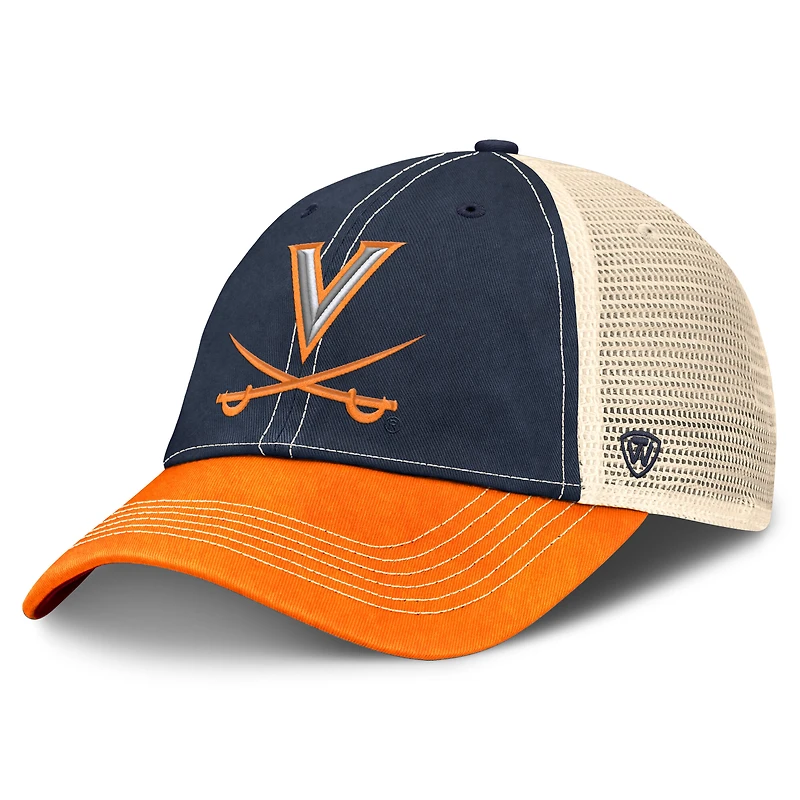 Men's Top of the World  True Navy Virginia Cavaliers Off Road Adjustable Trucker Hat
