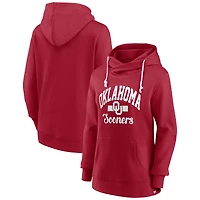 Women's Fanatics  Crimson Oklahoma Sooners Iconic Fleece Pullover Hoodie