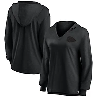 Women's Fanatics   Kansas City Chiefs Blackout Slub Hoodie V-Neck Long Sleeve T-Shirt