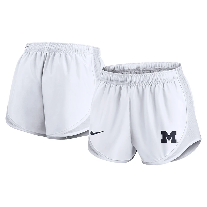 Women's Nike White Michigan Wolverines Tempo Dri-FIT Shorts