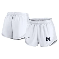 Women's Nike White Michigan Wolverines Tempo Dri-FIT Shorts