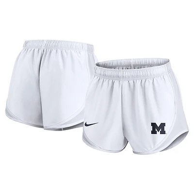 Women's Nike White Michigan Wolverines Tempo Dri-FIT Shorts