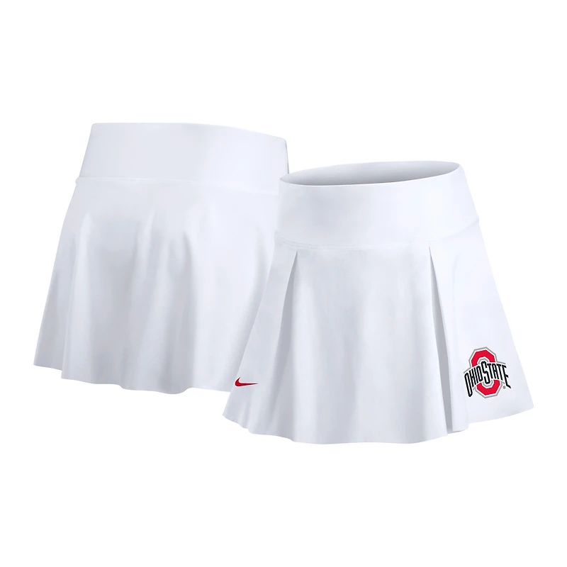 Women's Nike White Ohio State Buckeyes Club Dri-FIT Tennis Skirt with Shorts