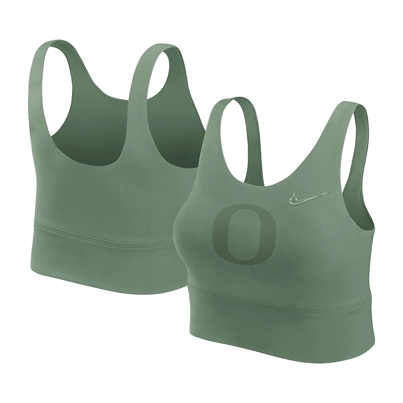 Women's Nike  Green Oregon Ducks Performance Longline Sports Bra
