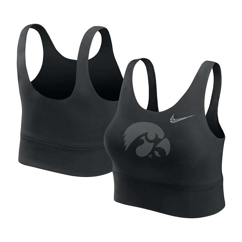 Women's Nike  Black Iowa Hawkeyes Performance Longline Sports Bra