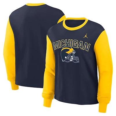 Women's Nike  College Navy Michigan Wolverines Boxy Long Sleeve T-Shirt