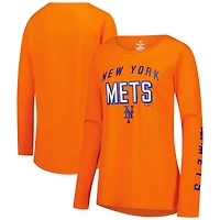 Women's Fanatics  Orange New York Mets Team Long Sleeve T-Shirt