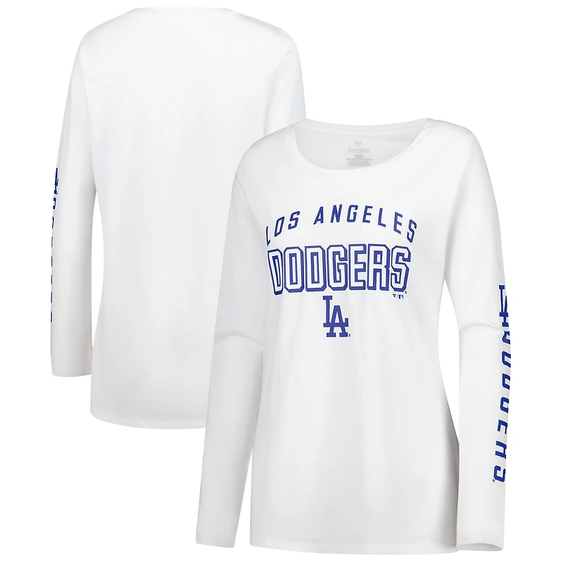 Women's Fanatics White Los Angeles Dodgers Team Long Sleeve T-Shirt