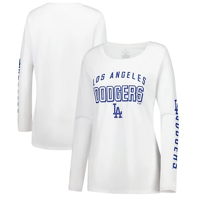 Women's Fanatics  White Los Angeles Dodgers Team Long Sleeve T-Shirt