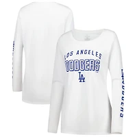 Women's Fanatics  White Los Angeles Dodgers Team Long Sleeve T-Shirt