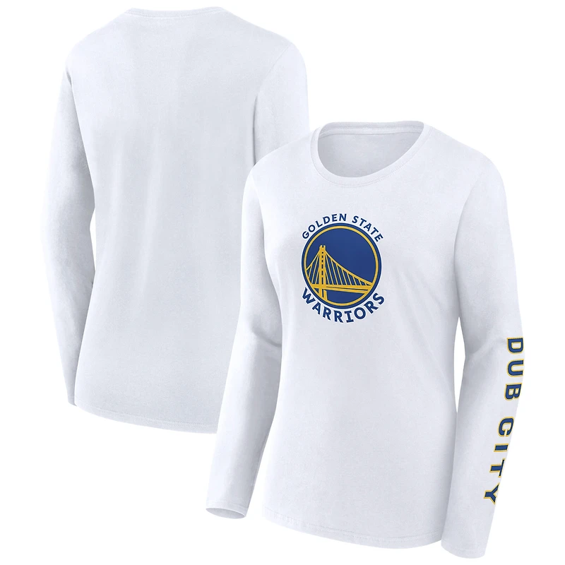 Women's Fanatics White Golden State Warriors Long Sleeve T-Shirt